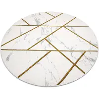 Rugsx Tapis EMERALD exclusif 1012 cercle - glamour, élégant marbre, géométrique crème / or cercle 200 cm