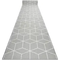 Rugsx TAPIS DE COULOIR antidérapant CUBE la gomme gris 110 cm 110x170 cm