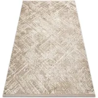 Rugsx Tapis moderne DUKE 51541 beige - Géométrique, structuré, très doux, franges 200x290 cm