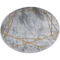 Rugsx Tapis EMERALD exclusif 1022 cercle - glamour, élégant marbre, géométrique gris / or cercle 160 cm
