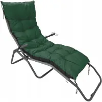 AIO Factory Coussin de jardin 180x50 cm pour chaise longue, banc, balançoire, imperméable, vert
