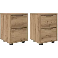 vidaXL Tables de chevet 2 pcs Chêne artisanal 30,5 x 30 x 43 cm