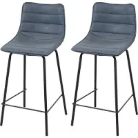 Urban Living Tabouret de bar industriel Brooklyn - H. 92 cm - Bleu