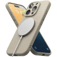 Ringke - Silicone Magnetic MagSafe - iPhone 16 Pro Max - Stone (Apple iPhone 16 Pro Max), Coque pour téléphone portable, Gris