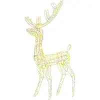 vidaXL Renne LED acrylique Décoration de Noël 140 LED 120 cm Blanc chaud