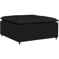 vidaXL Module de repose-pieds pour canapé modulaire Noir 100 x 100 x 48 cm
