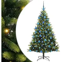 vidaXL Sapin de Noël artificiel pliant avec 300 LED vert 180 cm