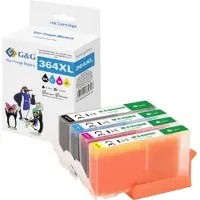 G&G Pack combiné compatible HP-364XL/N9J74AE, 1x noir, 1x cyan, 1x magenta, 1x jaune (C, CF, M, Y)