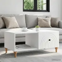 Prolenta Maison Exclusive - Table basse blanche 90 x 50 x 40 cm Matériau dérivé du bois