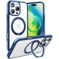 Torras Ostand R Fusion Series Iphone 16 Pro Phone Case Clair,Bleu