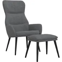 vidaXL Fauteuil relax avec pouf Tissu gris clair