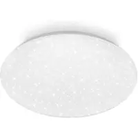 Briloner Plafonnier LED intensité variable Ø38 x 7 cm rond 24,5 W 3000 lm 4000 K blanc neutre ciel étoilé blanc - Plafonnier pour salon chambre couloir
