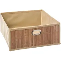 5 Five Boîte de rangement design en bambou et tissu Mix'n modul - Marron