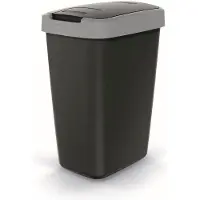 Prosperplast Poubelle COMPACTO FLAS avec couvercle noir/gris clair 12 l