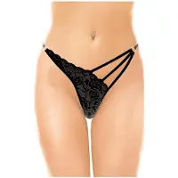 Softline Femmes, Sous-vêtements, String 2271 noir/ ML, Noir, (Une unité par pack, L, M)