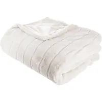 Atmosphera Manoir Plaid en fausse fourrure blanc - 180 x 230 cm