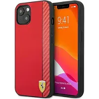 Ferrari Coque iPhone 13 mini On Track à rayures carbone rouge