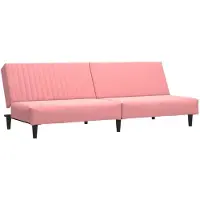 vidaXL Canapé-lit à 2 places rose velours
