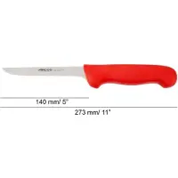Arcos Couteau à désosser couleur - Prof 294022 en acier inoxydable Nitrum et mangue lame ergonomique en polypropylène rouge et 14 cm de lame, vitrine