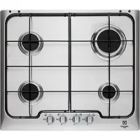Electrolux PX640XV, Argent, Acier inoxydable, Encastrable, 60 cm, Gaz, Acier inoxydable, 4 zones/zones