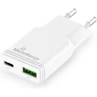 MediaRange MRMA125 Ladegerät 30W 2-Port 1x USB-A/1x USB-C GaN, weiß