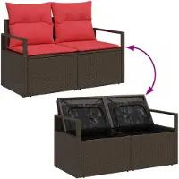 vidaXL Ensemble de canapés avec coussins 6 pcs Poly-Rattan