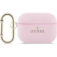 GUESS Étui Grained Classic Logo pour AirPods Pro 3 - rose