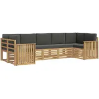 vidaXL Ensemble de canapés d'extérieur , 7 pièces, blanc et anthracite