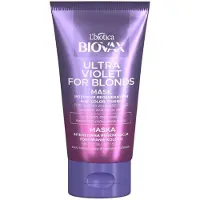 Biovax Ultra Violet Toning Mask pour cheveux blonds et gris, 150ml