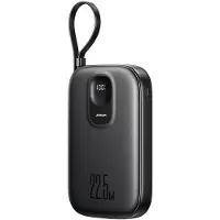 JOYROOM Powerbank JR-PBF18 10000mAh 22.5W avec câble Lightning et câble USB-C intégrés - Noir