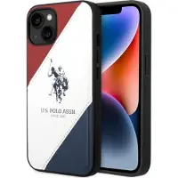 U.S. POLO ASSN. US Polo USHCP14MPSO3 iPhone 14 Plus 6.7 "blanc / blanc tricolore brodé (Apple iPhone 14 Plus), Coque pour téléphone portable, Blanc