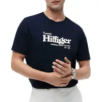 Tommy Hilfiger T-Shirt 'Logo Graphic' bleu marine / blanc