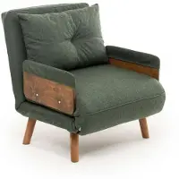 Hannah Home , Cosmo Single - Green, canapé-lit 1 place, vert, 100 % POLYESTER, 77 x 70 x 82 cm