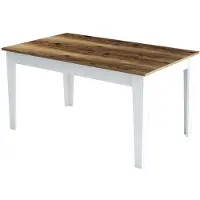 Skye Decor , Milan 520 - Noyer, Blanc, Esstische, Nussbaum, 145 x 75 x 88 cm