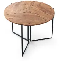Skye Decor Table à manger ronde en chêne,mélamine - Durable, stylée & élégante - Table de salle à manger pliable - Idéal comme salon pour les familles, les célibataires, les couples - Couleur chêne
