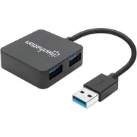 Manhattan 162296 USB-HUB 4-Port USB 3.0 schwarz
