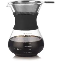 INF Cafetière à verser 400 ml avec filtre - Verre transparent