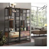 GINER Y COLOMER Bibliothèque Kairox en bois recyclé, 213 cm x 80 cm x 40 cm,