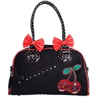 Banned Sac à main - Cherry Skulls Polka Dot