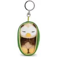 Nici Unisexe, Porte-clés, plush keychain sleeping owl 8 cm, Vert, Marron