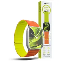 Mobile Origin Magnetic Watch Strap II orange/green - Apple Watch 49mm/46mm/45mm/44mm (Silicone), Sangles de montre, Multicolore, Vert, Orange
