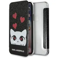 Karl Lagerfeld Étui à rabat Saint-Valentin pour iPhone X Noir
