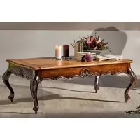 Casa Padrino Luxe Baroque Table basse Marron - Table de salon rectangulaire en bois massif de style baroque - Meubles de salon et d'hôtel baroques - Qualité de luxe - Italy