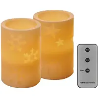 Emos Décoration LED - 2x bougie de cire, 12,5 cm, 2x AA, télécommande, minuterie (2x)