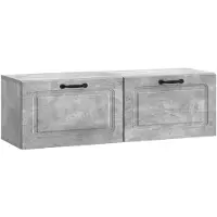 vidaXL Meuble TV mural , gris béton, 98 x 31 x 30 cm
