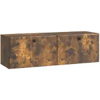 vidaXL Meuble TV mural 98 x 31 x 30 cm, chêne fumé