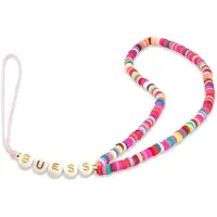 GUESS zawieszka GUSTGMPP Phone Strap wielokolorowy różowy/multicolor pink Heishi Beads, Téléphone portable : accessoires, Multicolore, Pink