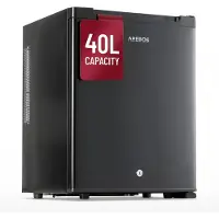 Arebos Mini-réfrigérateur 40 L, silencieux, minibar, réfrigérateur à boissons verrouillable, réglage de la température par LED, réfrigérateur de bureau compact, noir