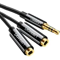 UGREEN jack 3,5 mm - 2x 3,5 mm femelle (0.25 m, Câble AUX)