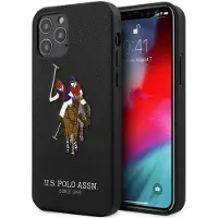 U.S. POLO ASSN. US Polo USHCP12LPUGFLBK iPhone 12 Pro Max 6.7 juoda (Apple iPhone 12 Pro Max), Coque pour téléphone portable, Noir
